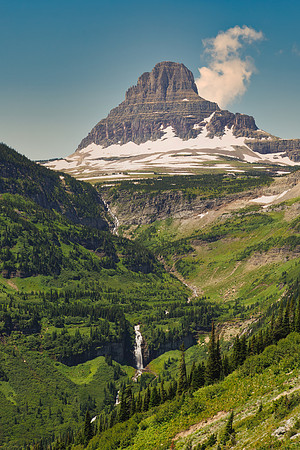 Looking up on Going to the Sun Road